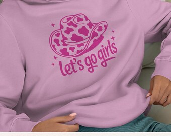 Cowgirl Hat SVG, Let’s Go Girls PNG, Western Shirt SVG, Country Quote, Rodeo Cricut Cut File, Pink Cow Hat .svg .png .eps .dxf