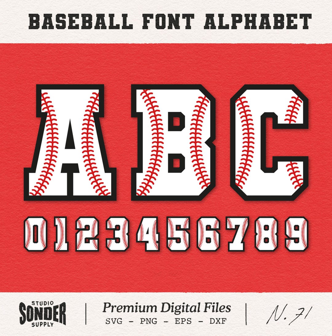 Baseball Font SVG, Varsity Letters Alphabet, Baseball Team Svg ...