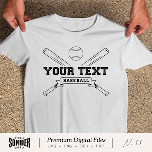 Custom Baseball SVG, Editable Baseball Logo, Baseball Team Template, Baseball Mascot svg, Baseball Shirt Svg, Cricut Cut File, Png Eps Dxf
