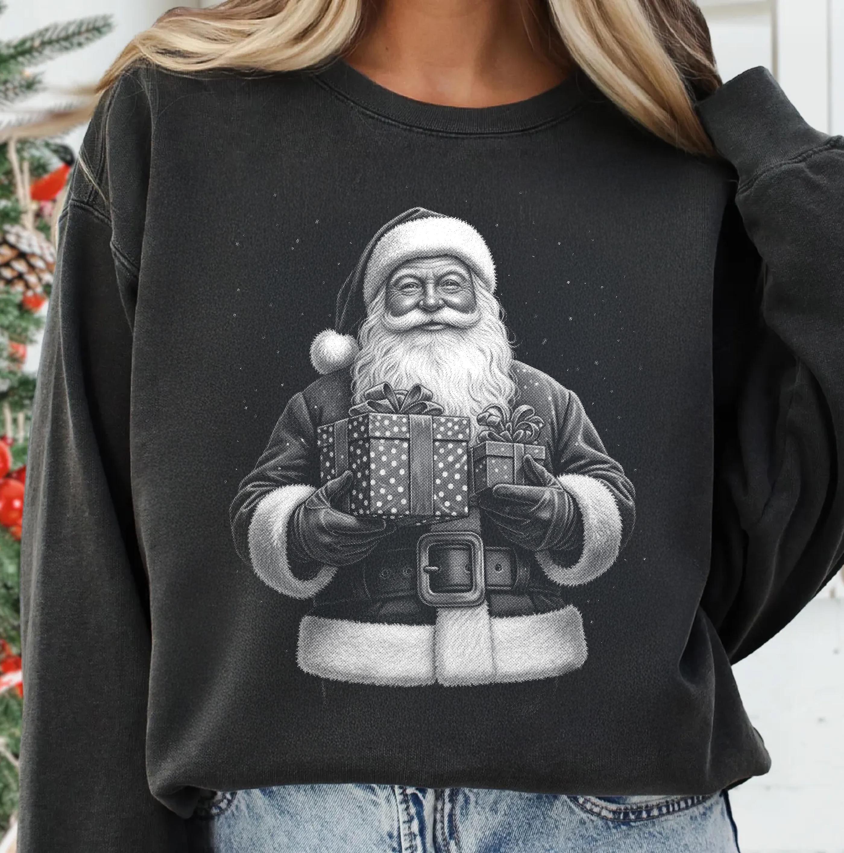 プレゼントを持ったヴィンテージサンタクロース PNG、レトロな