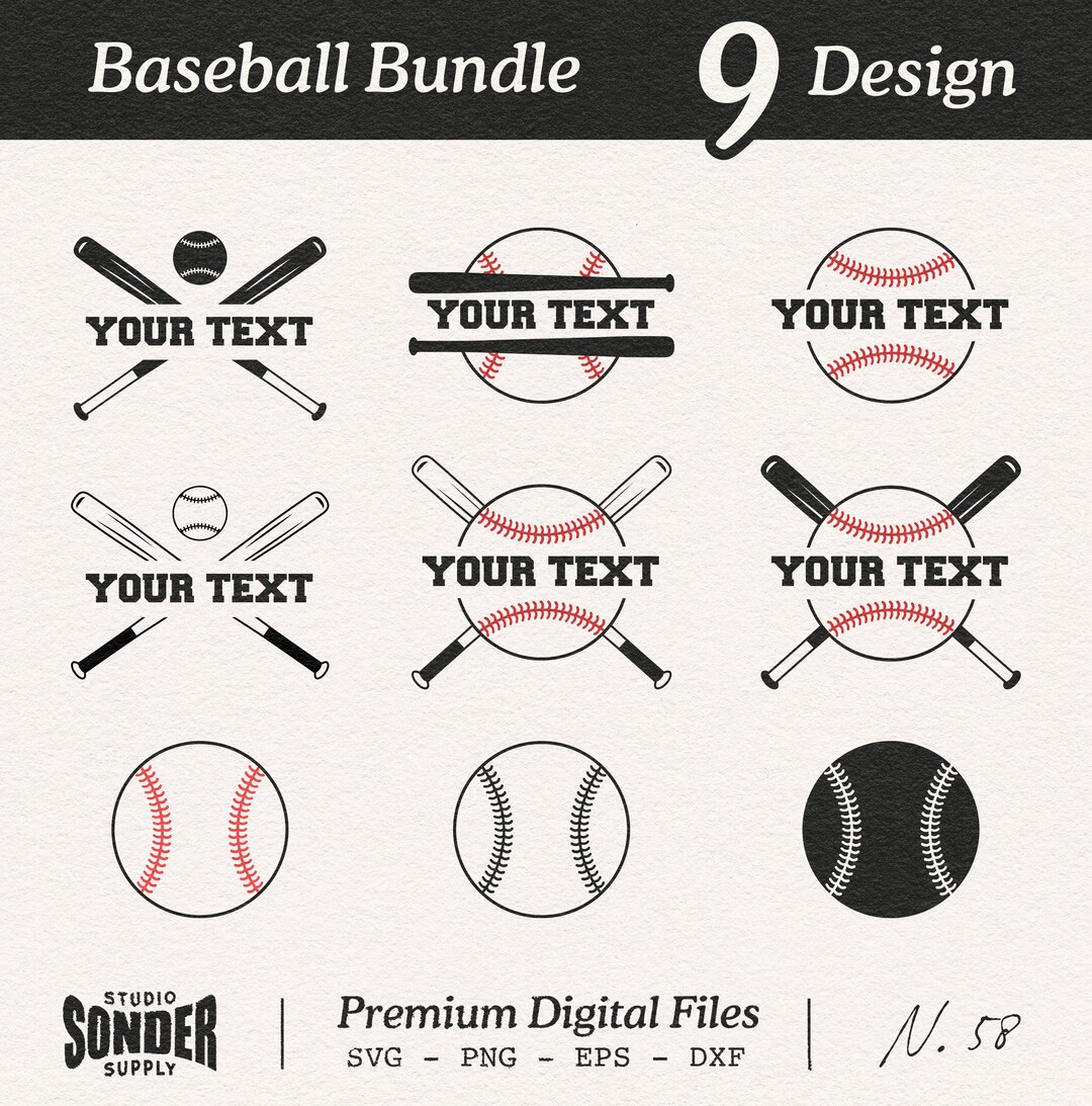 Baseball Logo SVG Bundle, Custom Baseball SVG, Editable Sports Clipart ...