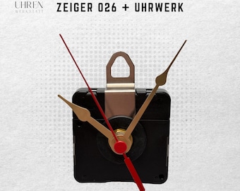 6,5 cm – Lautloses Quarzuhrwerk mit Zeigern – Schwarz, Weiß, Gold – für Wanduhr, DIY, Basteln, Reparatur – Uhrwerk Set Nr. 26