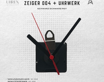 DCF Funkuhrwerk lautlos mit Zeiger - Set 8 cm - vollautomatische Zeiteinstellung - Funkuhrwerk Set Nr. 04