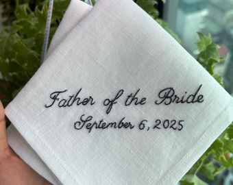 Personalized Handkerchief Linen, Ladies Embroidery Handkerchief, Custom Women/Men Handkerchiefs, Handwriting Handkerchief, Anniversary Gift