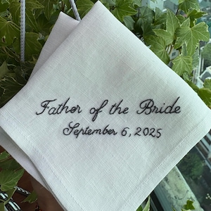 Custom Embroidered Handkerchief, Ladies Embroidery Handkerchief, Handwriting linen Handkerchief, Personalized Embroidered Pocket Squares