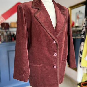 Vintage Brown Corduroy Blazer – Oversize Jacket M-XL – Retro Long Sleeve