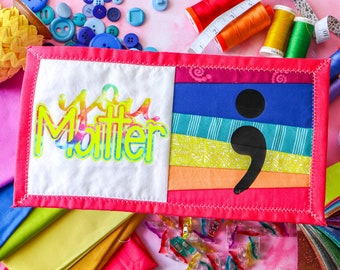 Semi Colon Paper Pieced Mini Quilt Pattern and Cut File Bundle