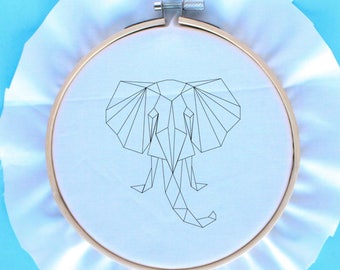 Geometric Elephant PDF Embroidery Pattern