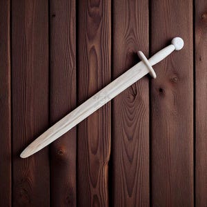 Hand Crafted Wooden Viking Sword: Medieval Knight Training, Cosplay