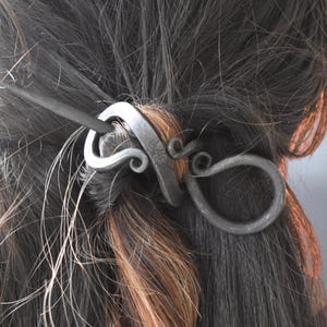 Hand-Forged Iron Hair Stick: Medieval Viking Bun Holder