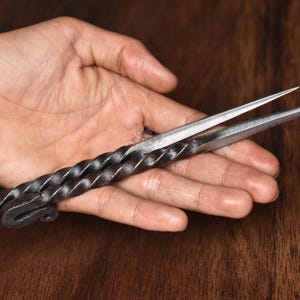 Hand-Forged Medieval Twisted Iron Food Stick | Historical Dining Utensil.  Pack of 2