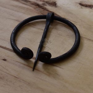 Hand-Forged Viking Cloak Pin | Medieval Fibula Brooch | Historical Costume Accessory