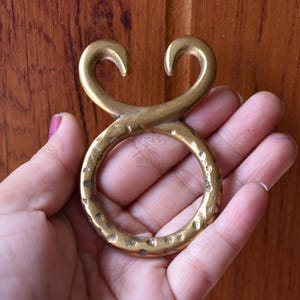 Hand-Forged Brass Troll Cross Pendant/Buckle: Viking Protection Amulet