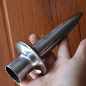 Hand Forged Iron Spear Butt Cap: Medieval Polearm Fitting