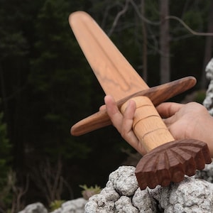 Handcrafted Wooden Practice Sword: Medieval Viking Training, Cosplay