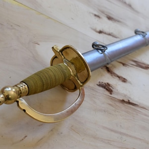 Hand Crafted  NCO Sword with Brass Hilt & Metal Scabbard – Military Replica Collectible.