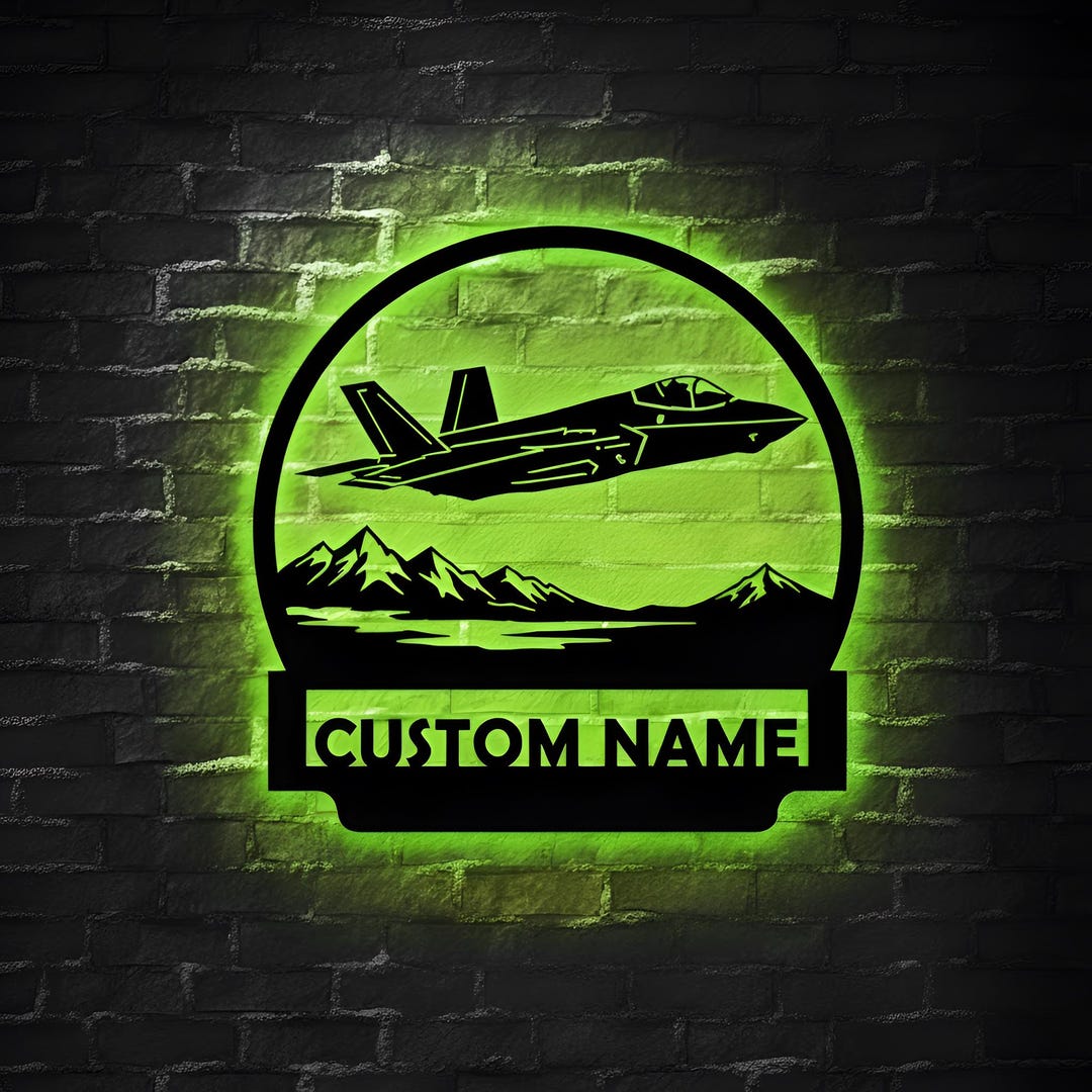 Custom Fighter Jet Metal Sign, Personalized Pilot Gift, Military ...