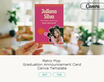 Editable Graduation Announcement Card Canva Template | Class of 2026