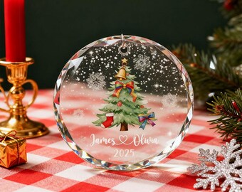 Personalized Christmas Tree Ornament,Custom Photo Memorial Ornament,Christmas Gifts,Crystal Christmas Ornament,Home Tree Gift,Glass Keepsake