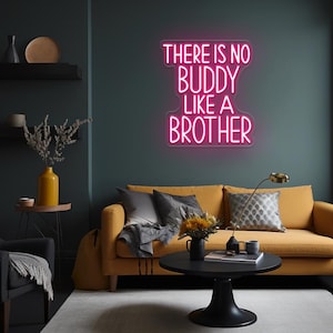 There Is No Buddy Like A Brother Neon Sign,Men Cave Decor,Bar Neon Lights,Brothers Wall Decor,Boys Room Sign,Playroom Wall Art,Room Decor