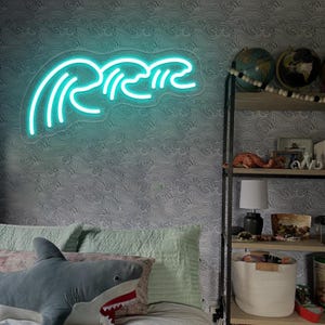 Wave Neon Sign,Water Neon Sign, Nature Neon Sign,Sea Led Light,Nature Neon Signs,Ocean Themed LED Wall Art,Bedroom Nursery Wall Decor