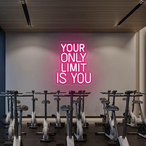 Your Only Limit Is You Neon Sign,Gym Motivational Neon Light,Home Gym Sign Neon,Office Inspirational Quote Decor,Fitness Studio Led Lights