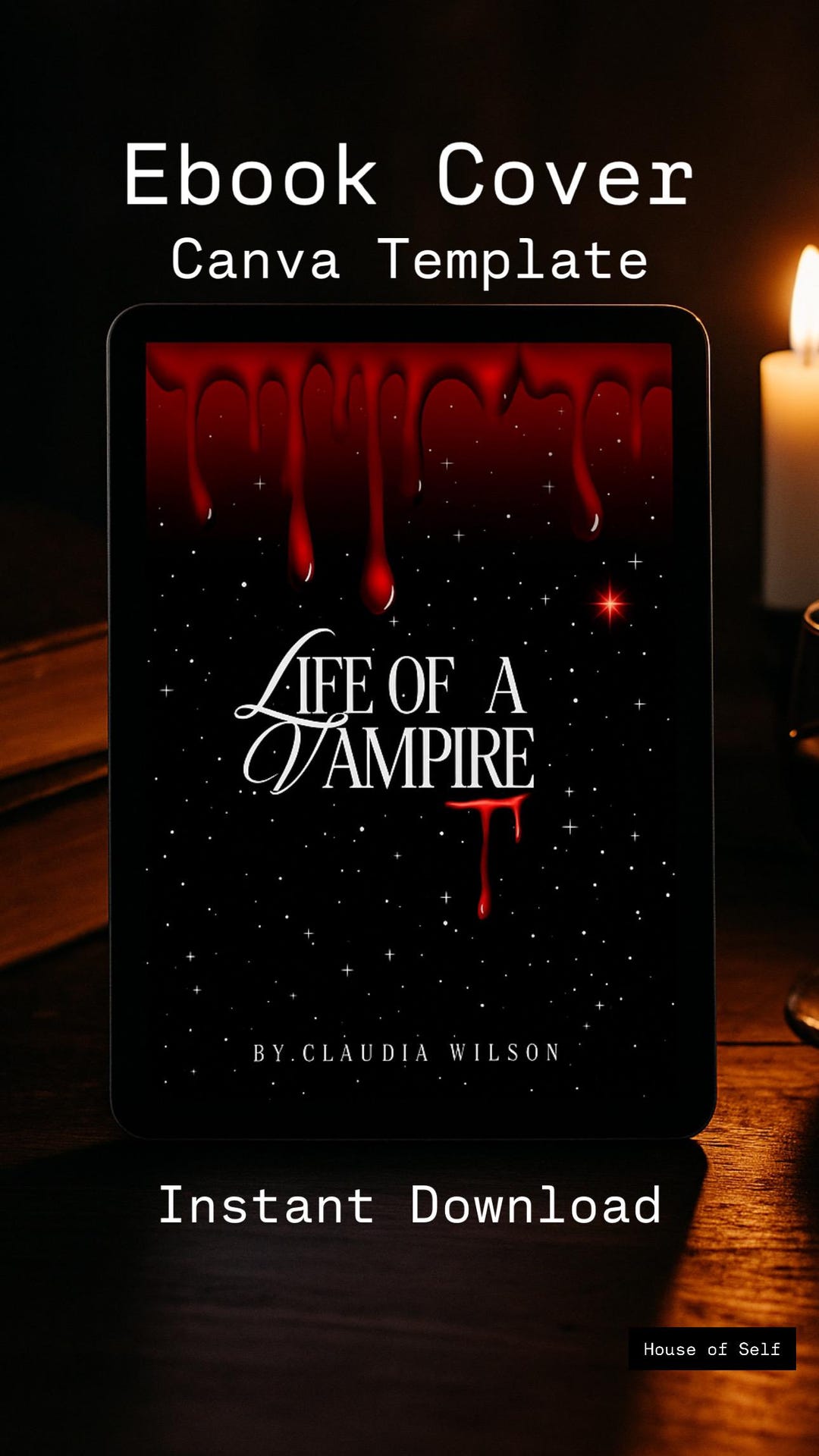 Dark Gothic Canva Book Cover Template Etsy Australia