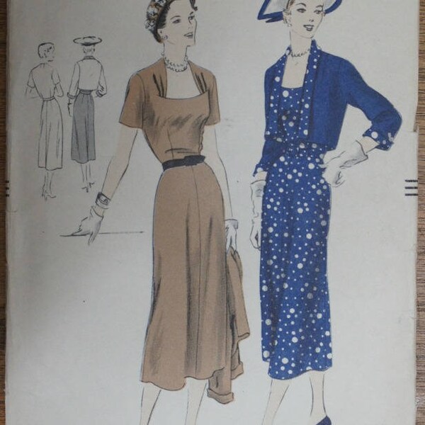 Vintage 1950s Vogue Dress Pattern 6995 Size 14
