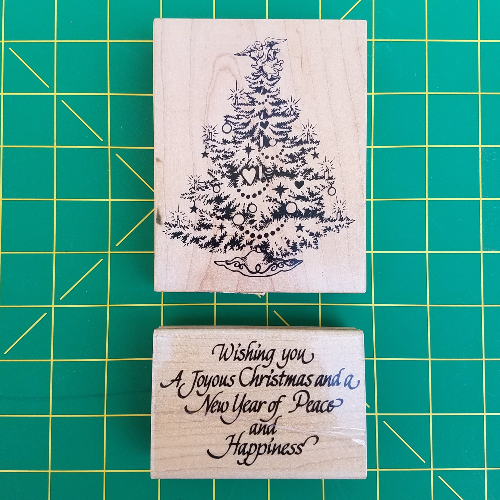 Mounted Christmas Rubber Stamps Etsy