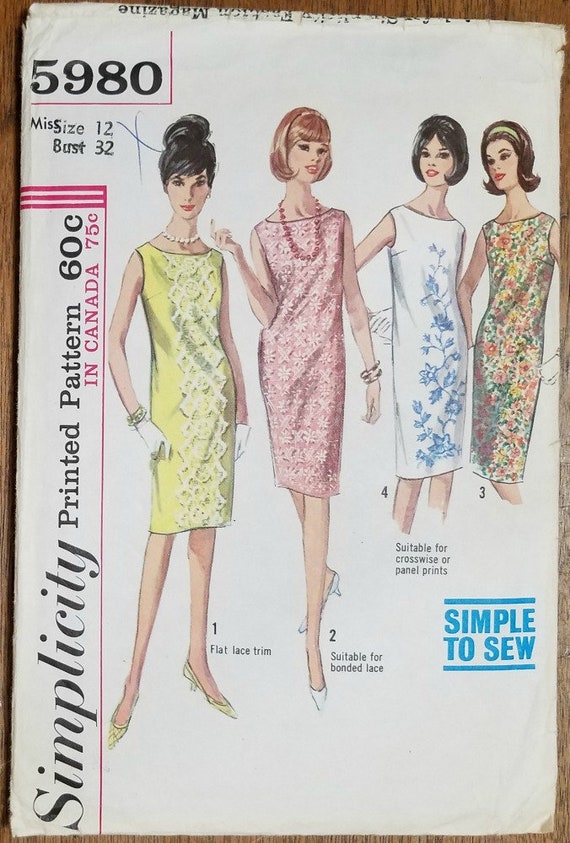 Vintage Shift Dress Simplicity 5980 