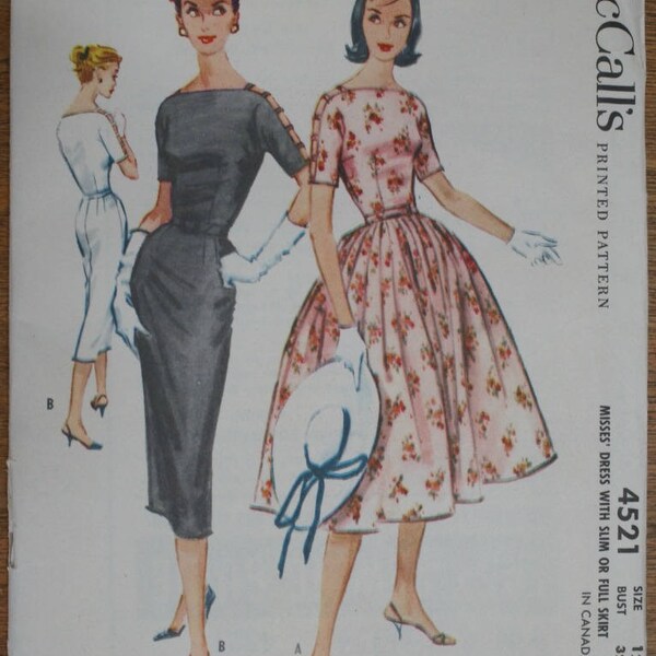 Vintage 1950s McCall's 4521 Cocktail Dress Size 12