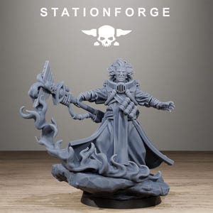 GrimCorp Seer - Station Forge - Figurines de guerre, échelle 32 mm, résine non peinte - Jeux de figurines, escarmouches et jeux de plateau