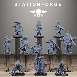 GrimCorp Stragglers - Station Forge - Army Proxy Miniatures, 32mm Scale, Unpainted Resin - Wargames, Skirmish and Tabletop