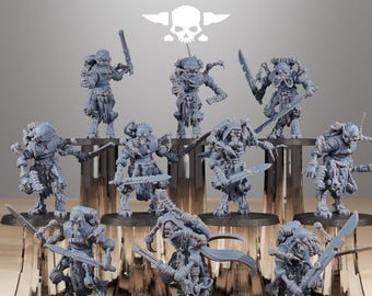 Scavenger Runners - Station Forge - 32mm Unpainted Resin Miniatures - Sci-Fi Grimdark & Proxy Wargame