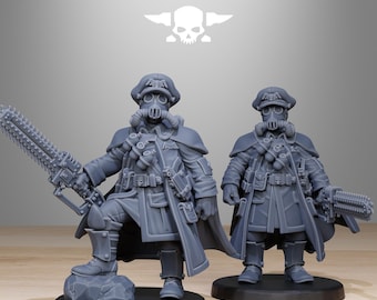 GrimGuard Frostwatch Officer - Station Forge - 32mm Unpainted Resin Miniatures - Sci-Fi Grimdark & Proxy Wargame