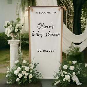 Willkommensschild für Babyparty, Stoff-Babypartyschild, benutzerdefinierte Babypartyschild, benutzerdefinierte Babypartydekor, Oh-Baby-Willkommensschild