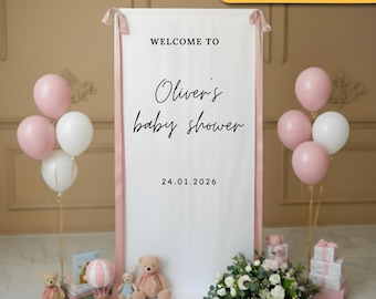 Welcome Sign for Baby Shower, Personalized Fabric Baby Shower Sign, Custom Baby Shower Sign, Custom Baby Shower Decor, Oh Baby Welcome Sign