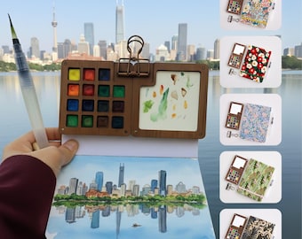 Watercolor Set for Travelers Notebook • Personalized Paint Palette • Portable Artist Gift • Travel Art Supplies • Thanksgiving Hosting Gift