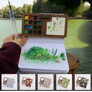 15 Colors Watercolor Acrylic Palette, Portable Paint Set, Palette for Sketching, Artist Gift, Plein Air Painting Kit, Brithday Gift