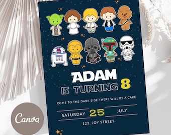 Space Galaxy Birthday Invitation | Cute Space Party Invitation | Kids Galaxy Birthday | Editable Printable Invitation