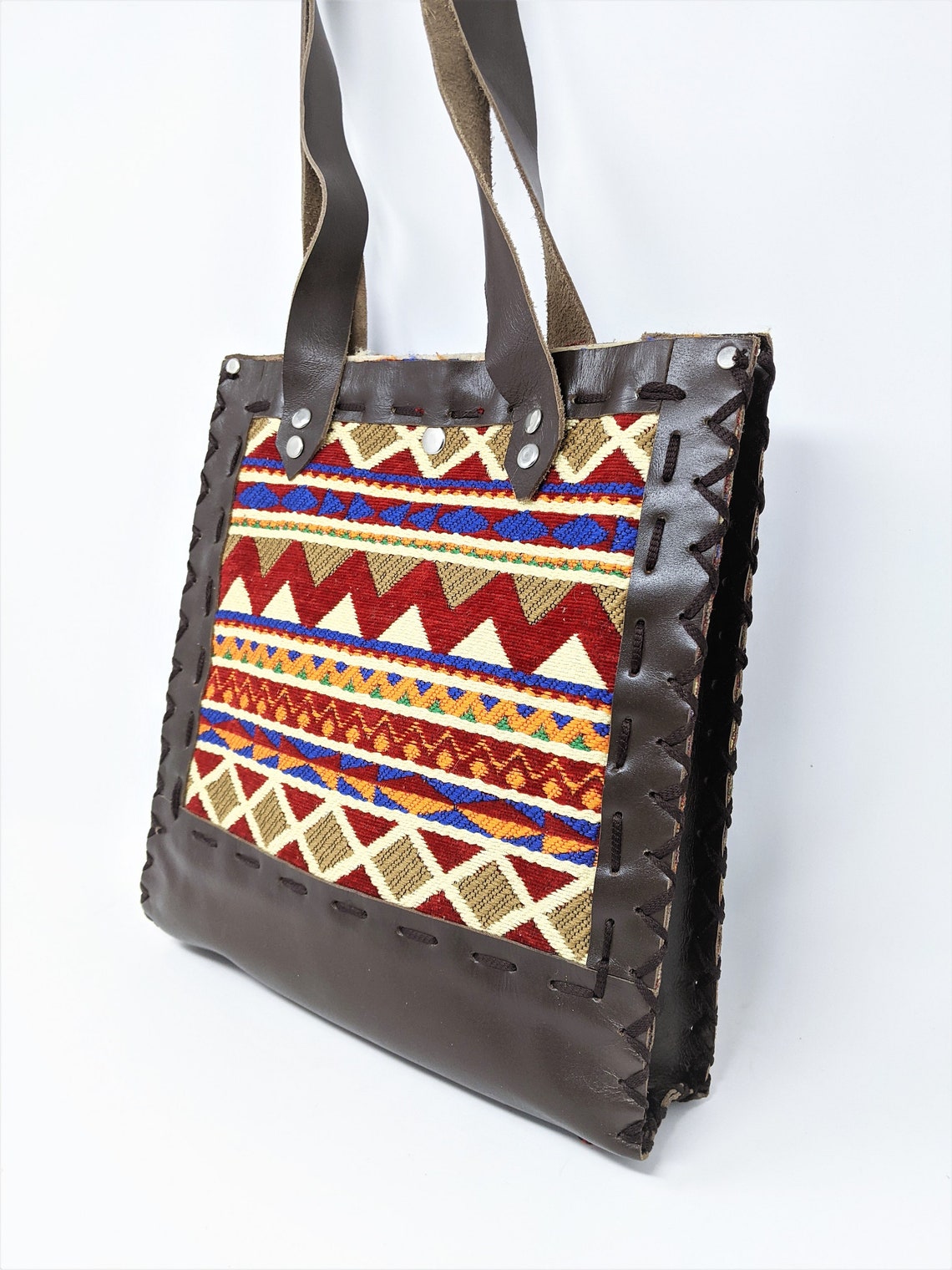 Egypt Handmade Bedouins vintage rustic leather tote bag / Etsy