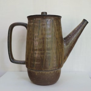 Stunning vintage teapot or plant watering vessel, mid century modern, MCM, hand made, studio pottery and ceramics