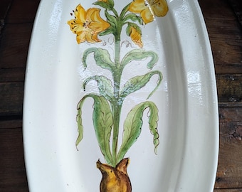 Italian Heavy Ceramic Wall Plaque Signed Giglio