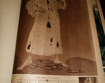 May include: A black and white illustration of a skeleton drinking from a goblet. The image is titled "The Wine of Death" and is captioned "The Great Cartoonist of the War".