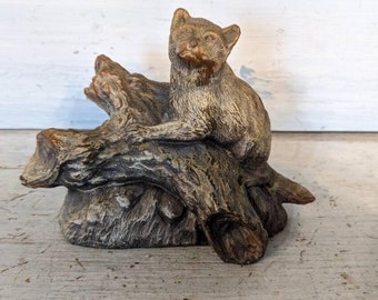 Small Vintage Metal Racoon Sculpture