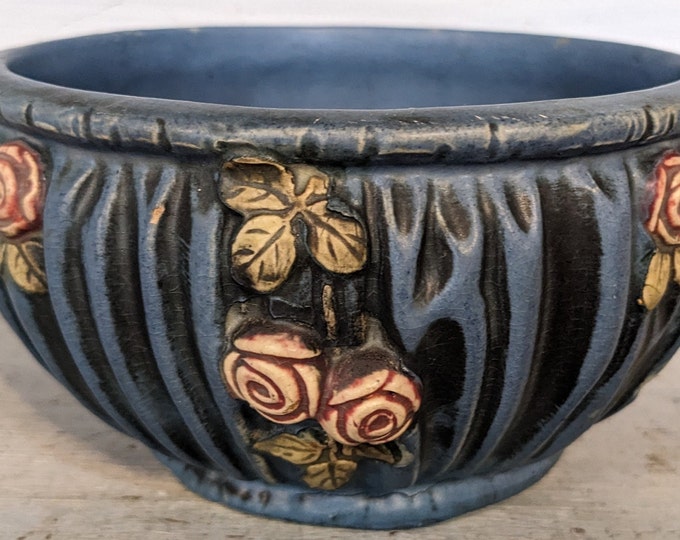 Vintage Weller 'blue Drape' Bowl - Etsy