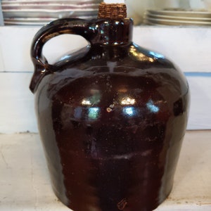 Stoneware Jug With Corncob Stopper