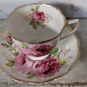 Lovely Vintage Royal Albert American Beauty Rose Cup and Saucer