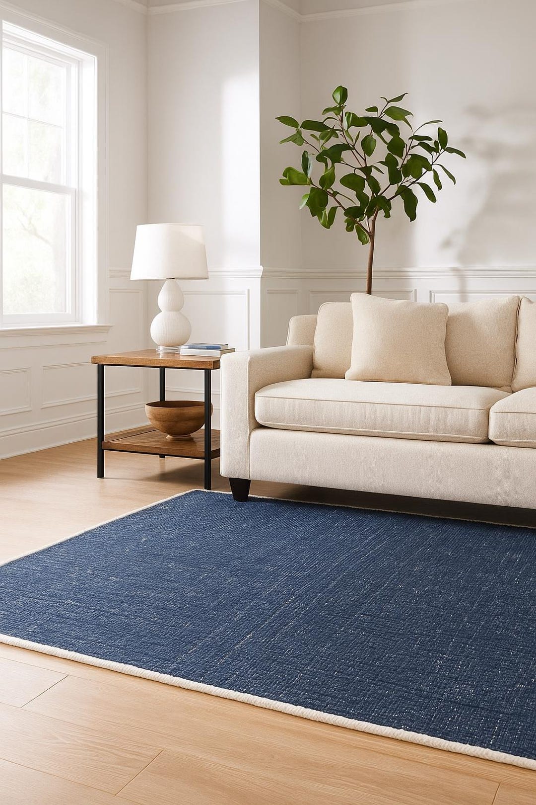 Handmade Flatweave Area Rug: Modern Blue Woven Carpet - by Artifex ...