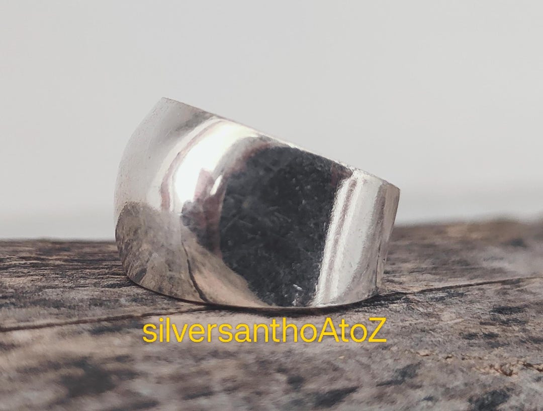 925 Sterling Silver Dome Ring: Wide Band Statement Ring - Etsy